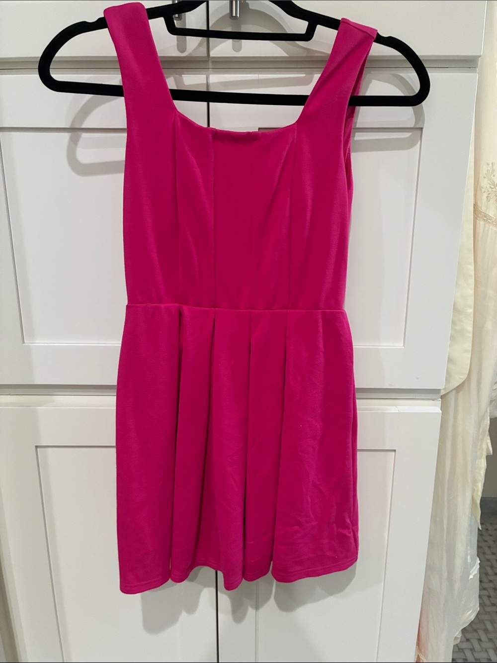 Bright Fuchsia Sleeveless Fit-and-Flare Dress